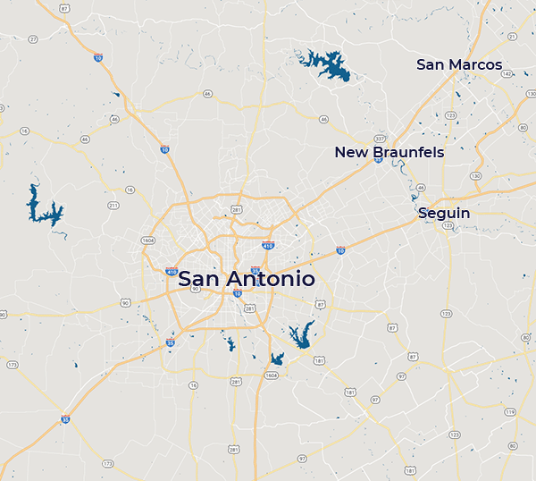 Service Area for Alamo Lot Sweeping Company in San Antonio, TX